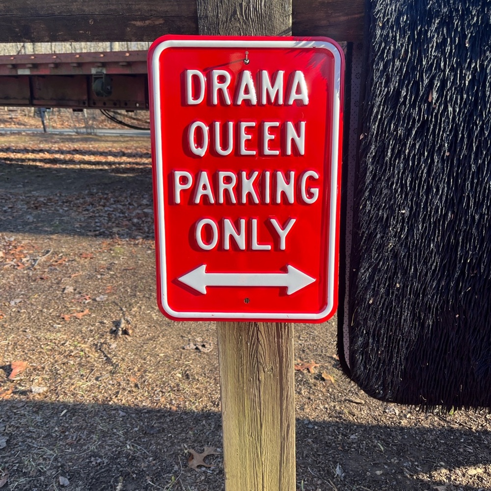 Red Drama Queen Parking Sign